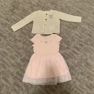 Zara Knit Cardigan and Carter’s Dress 18-24m